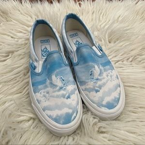 Vans‎ x KXTH blue unicorn canvas slip on sneakers M 9 L 10.5